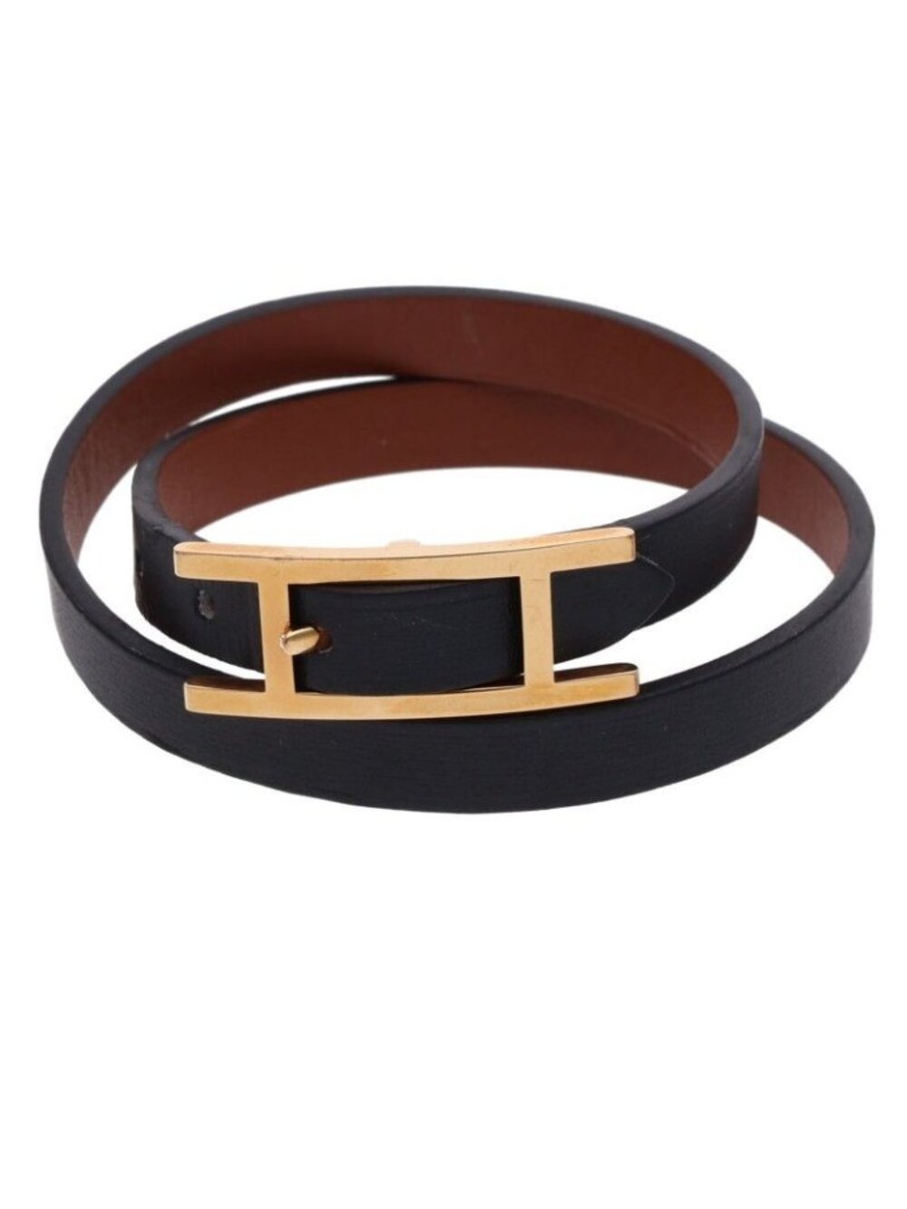 Hermes Behapi Double Tour Leather Bracelet